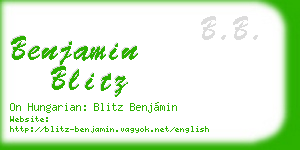 benjamin blitz business card