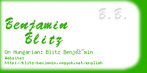 benjamin blitz business card